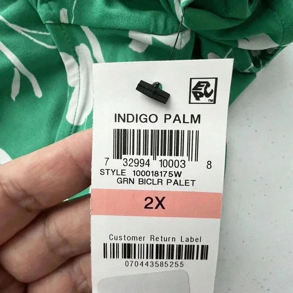 Alfani Women's Kelly Green Floral Asymmetrical‎ Jersey Knit Blouse Plus Sz 2X - Picture 11 of 14